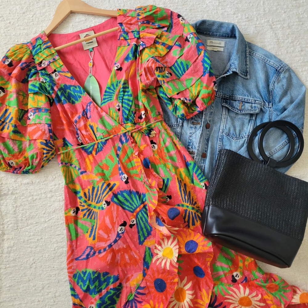 Farm Rio Parrott Wrap Dress